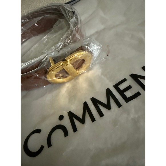 Commense Dark Brown Brown Belt Gold Fashion Belt Designer Style - Picture 4 of 7